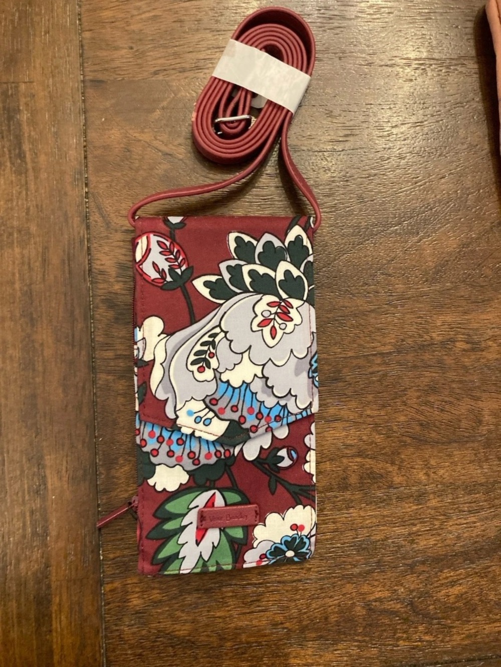 VERA BRADLEY Purse Iconic RFID Envelope Crossbody 23760-L93 Bordeaux Blooms